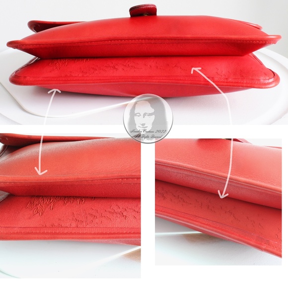 Vintage Coach Bag Handle Clutch Portfolio Red Leather Rare Pre Creed 1970s NYC - Picture 16 of 17